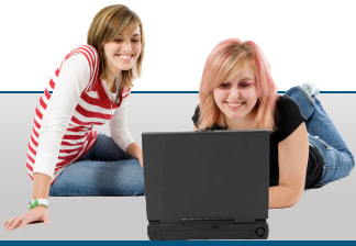Meisjes op pc